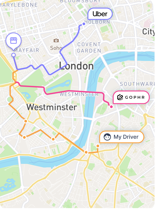 Delivery route map